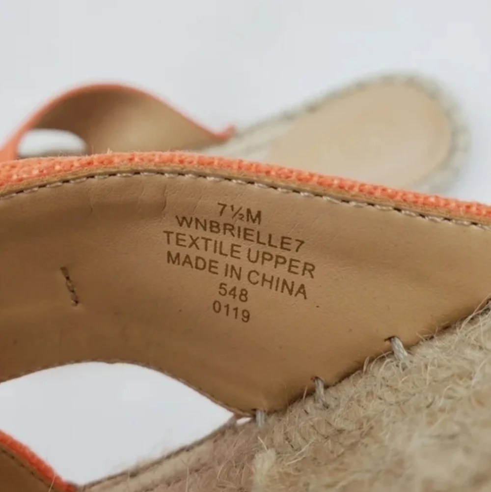 Nine west Brielle orange bow espadrille slide Sandals